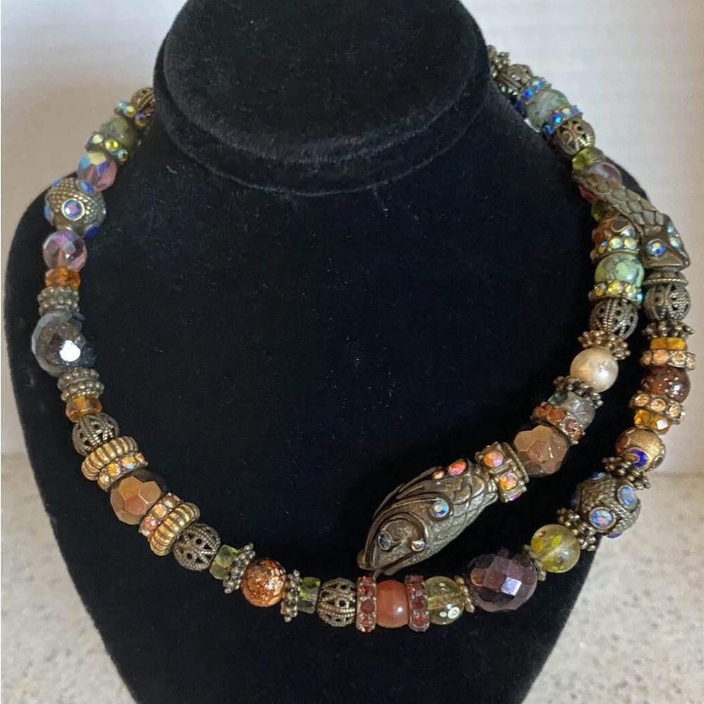 Sweet Romance USA Serpent Snake Beaded Choker One Size. Coils Around Your Neck.
